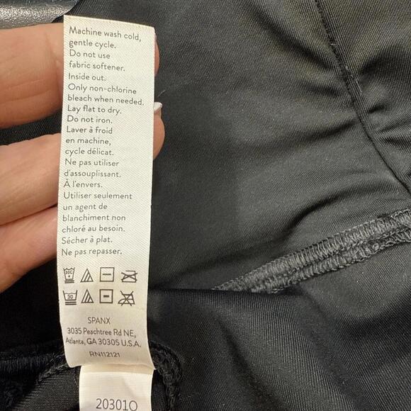 SPANX Black Faux Leather Classic City Business Casual Leggings Pants 1X Petite - Picture 10 of 15